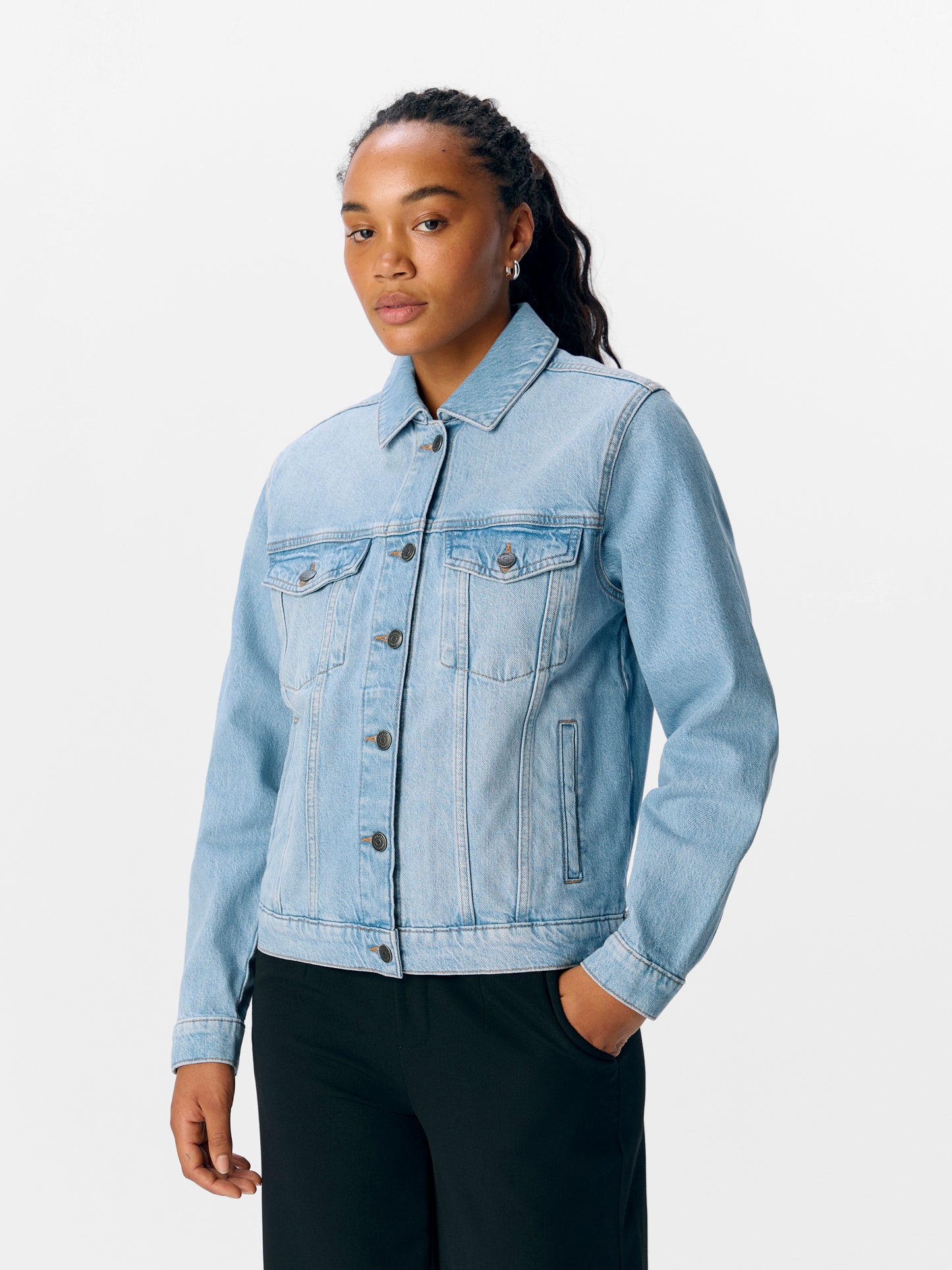 OBJECT SPIJKERJACK ELLEN LIGHT BLUE DENIM