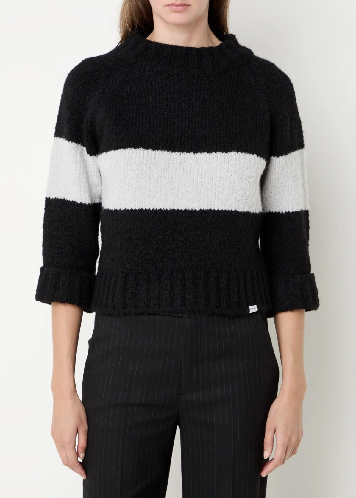 PENN&INK TRUI STRIPE BLACK/GREY