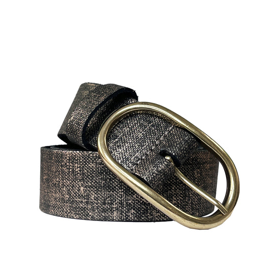 TREZZ RIEM CANVAS METALLICA GOUD/ZWART