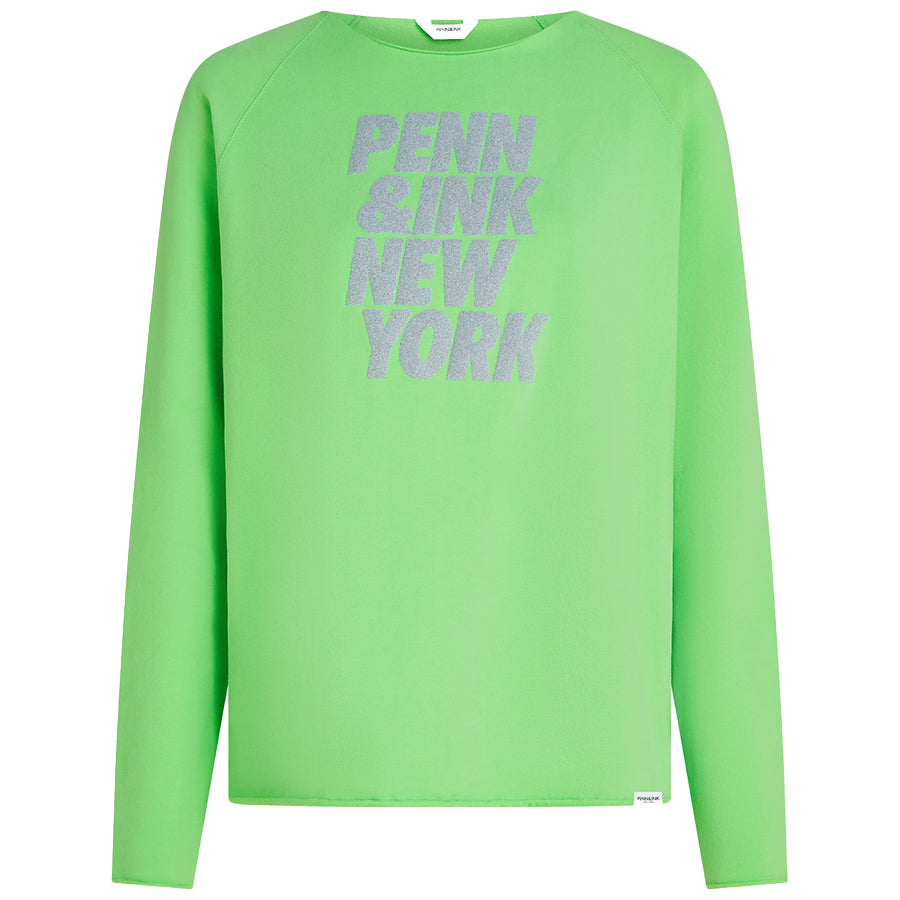 PENN&INK SWEATER PRINT VIVID GREEN