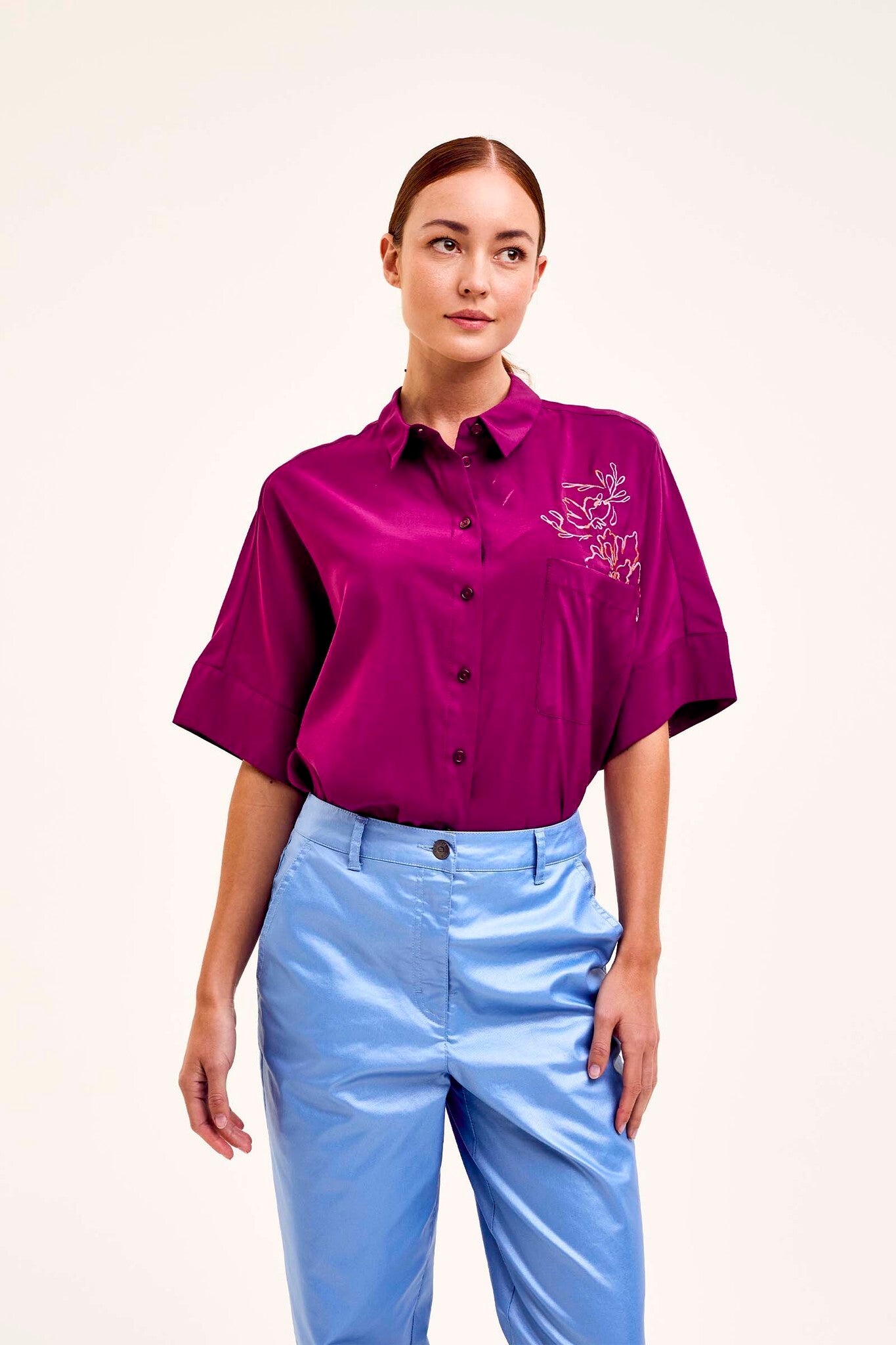 CKS BLOUSE SELAH MAGENTA PURPLE