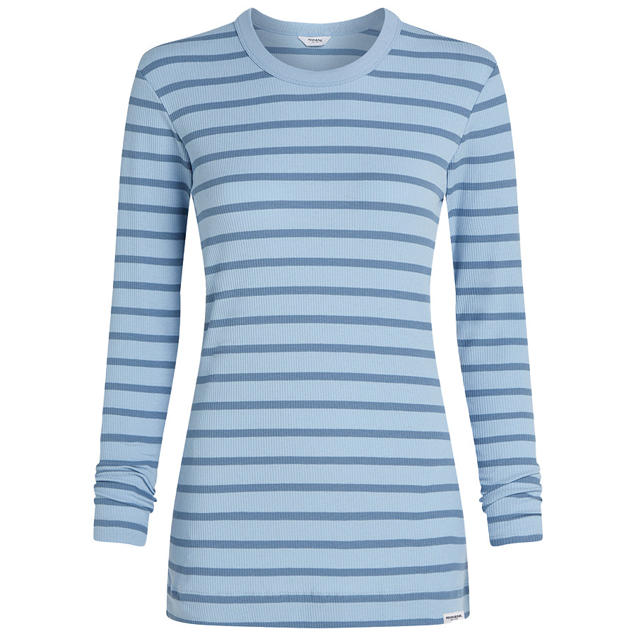 PENN&INK TOP LONGSLEEVE SMALL STRIPE SHOWER/WATER